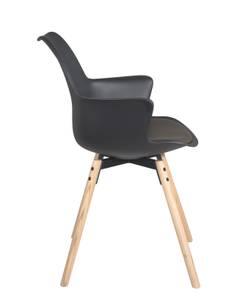 Lot de 2 fauteuils MOTI Noir - Matière plastique - Bois/Imitation - 59 x 82 x 47 cm