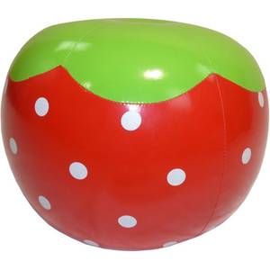 Pouf pour enfant Fraise En partie en bois massif - 33 x 24 x 33 cm