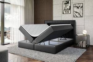 Boxspringbett  - ORGOL 2 Hochglanz Schwarz - Breite: 200 cm - H3