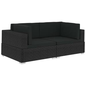 Ecksofa (2er Set) 3000726 Schwarz - Kunststoff - Polyrattan - 70 x 54 x 70 cm