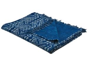 Kuscheldecke SHIVPURI Blau - Naturfaser - 130 x 1 x 180 cm