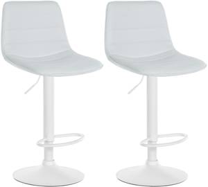 Tabouret de bar Lex Lot de 2 Blanc - Cuir synthétique - 45 x 89 x 46 cm