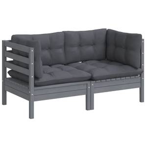 2-Sitzer-Gartensofa Grau