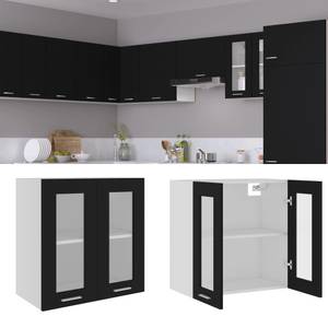 Armoire en verre suspendue 3016496-12 Noir - Blanc - Largeur : 60 cm