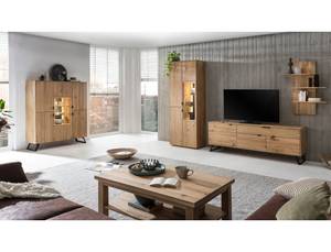 Wohnzimmer Porto 32-1 (5-teilig) Braun - Massivholz - Holzart/Dekor - 393 x 203 x 45 cm