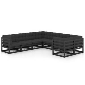 Salon de jardin (lot de 8) 3009716-2 Anthracite - Noir