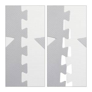 Tapis puzzle étoiles gris clair Gris - Blanc - Matière plastique - 32 x 1 x 32 cm