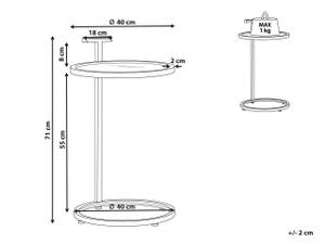 Table d'appoint SHELBY Doré - Métal - 40 x 71 x 40 cm