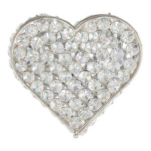 Boîte à bijoux en forme de cœur Argenté - Verre - Métal - 17 x 7 x 16 cm