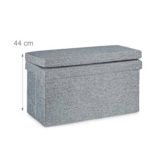 Tabouret de rangement pliant en lin Gris