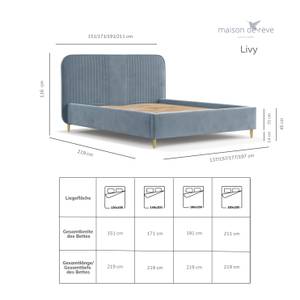 Polsterbett Livy Blaugrau - Breite: 120 cm