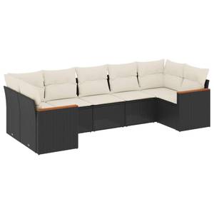 Gartensitzgruppe K520(7-tlg) Schwarz - Massivholz - 69 x 62 x 62 cm