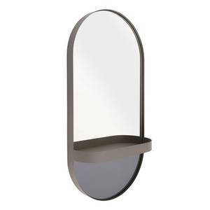 Miroir mural avec étagère oval Marron