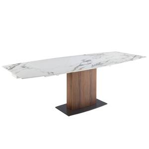 Table à manger 1133 Blanc - Porcelaine - Pierre - 160 x 76 x 100 cm