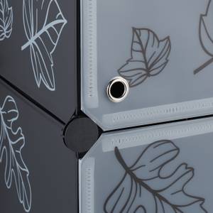 Regalsystem mit Türen Schwarz - Metall - Kunststoff - 65 x 95 x 32 cm