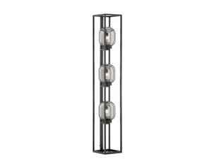 LED Stehlampe dimmbar Schwarz Industrial Schwarz - Glas - Metall - 20 x 130 x 20 cm