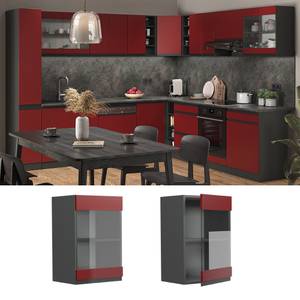 meuble de cuisine haut vitré R-Line Anthracite - Rouge