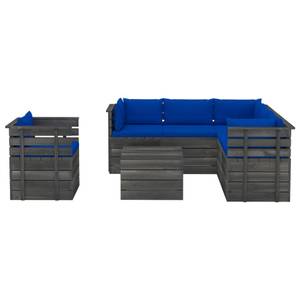 Gartensitzgruppe K113(7-tlg) Blau - Massivholz - 72 x 65 x 70 cm