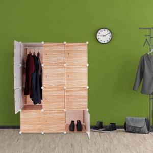 Système d’armoire à vêtements Marron - Argenté - Blanc - Métal - Matière plastique - 110 x 145 x 47 cm