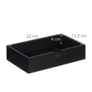 Organiseur de bureau 9 compartiments Noir - Marron - Bambou - 25 x 10 x 16 cm