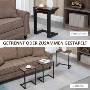 Beistelltisch Set 839-608V00BN Braun - Holzwerkstoff - 30 x 60 x 45 cm