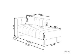 Chaise longue LANNILS Beige - Noir - Taupe - Accoudoir monté à droite (vu de face) - Angle à gauche (vu de face)