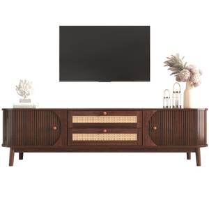 Buffet TV avec 2 tiroirs Coeus Ⅲ Marron - Imitation chêne marron-noir