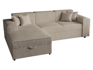 Ecksofa Santos Cord L-Form Beige - Ecke davorstehend links