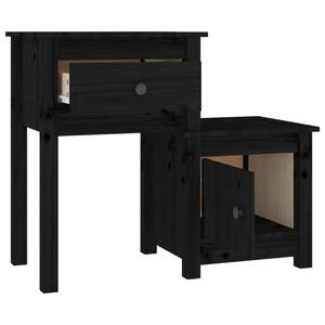 Nachttisch DE302 Schwarz - Massivholz - 80 x 66 x 38 cm