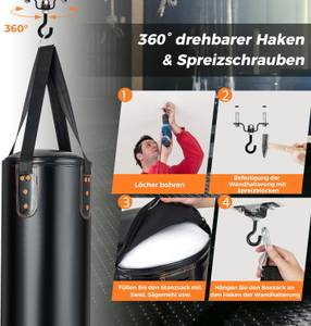 Boxsack EB50255DE Schwarz - Kunstleder - 47 x 105 x 47 cm