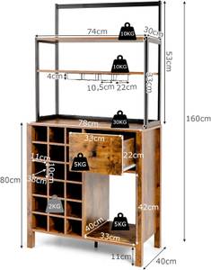 Küchenschrank VH32339OR+DE Braun - Holzwerkstoff - 40 x 160 x 74 cm