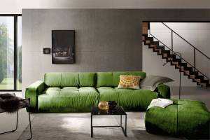 Sofa PALACE Sitztiefenverstellung Velvet Grün