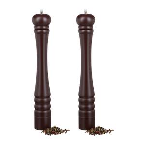 Lot de 2 moulins à poivre Marron foncé - Argenté