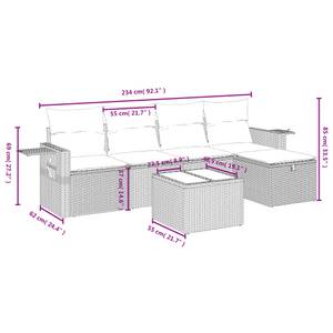 Gartensitzgruppe K2473(6-tlg) Schwarz - Massivholz - 69 x 62 x 55 cm