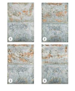 Tableau peint à la main On the Clifftop Gris - Bois massif - Textile - 80 x 120 x 4 cm