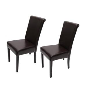 Chaise capitonnée  Lecce II (lot de 2) Marron