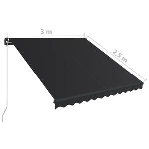 Auvent rétractable 3007205-1 Anthracite - 250 x 1 x 300 cm