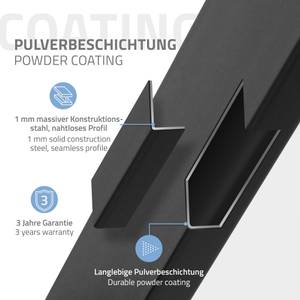 Tischbeine 2er Set aus Stahl Schwarz - Metall - 8 x 43 x 40 cm