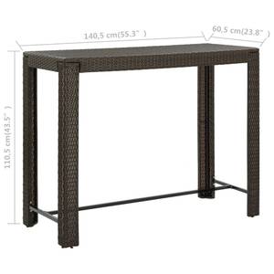 Bartisch 3005005 Braun - Kunststoff - Polyrattan - 61 x 111 x 141 cm