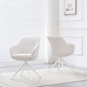 Armlehnstuhl ARVIT Weiß - Metall - Textil - 57 x 83 x 58 cm