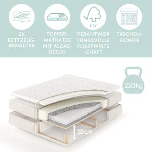 Boxspringbett Divine Grau - Breite: 160 cm