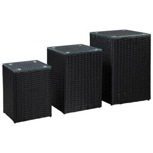 Beistelltische 3er Set D172 Schwarz - 40 x 62 x 40 cm