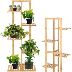 Blumenständer aus Bambusholz – 5 Regale Braun - Massivholz - 40 x 102 x 20 cm