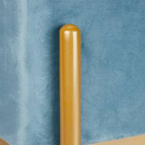 Sitzbank aus Samt Blau - Gold - Holzwerkstoff - Metall - Textil - 60 x 40 x 44 cm