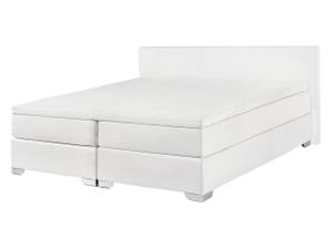 Doppelbett PRESIDENT Silber - Weiß - 151 x 92 x 212 cm - Kunstleder