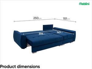 Ecksofa Furla L-Form Rechts Ecke davorstehend rechts - Longchair davorstehend rechts - Ottomane davorstehend rechts - Schlaffunktion davorstehend links