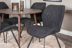 Essgruppe Plaza 26 (5-teilig) Schwarz - Massivholz - 100 x 75 x 100 cm