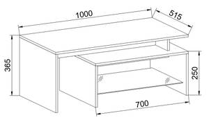 Beistelltisch Pilas Weiß - Holzwerkstoff - Glas - 100 x 37 x 52 cm