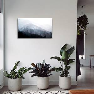 Leinwandbild Bäume im Nebel Grau - Textil - 2 x 50 x 80 cm