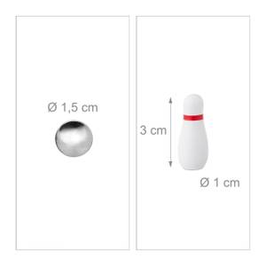 Tischbowling Minispiel Braun - Silber - Weiß - Holzwerkstoff - 10 x 5 x 30 cm
